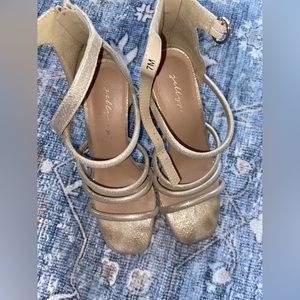 gold strappy heels